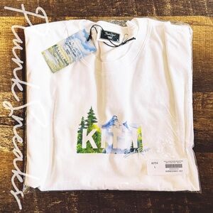 Kith for Bob Ross Mountain Box Logo Tee • Store Exclusive • White • 2026